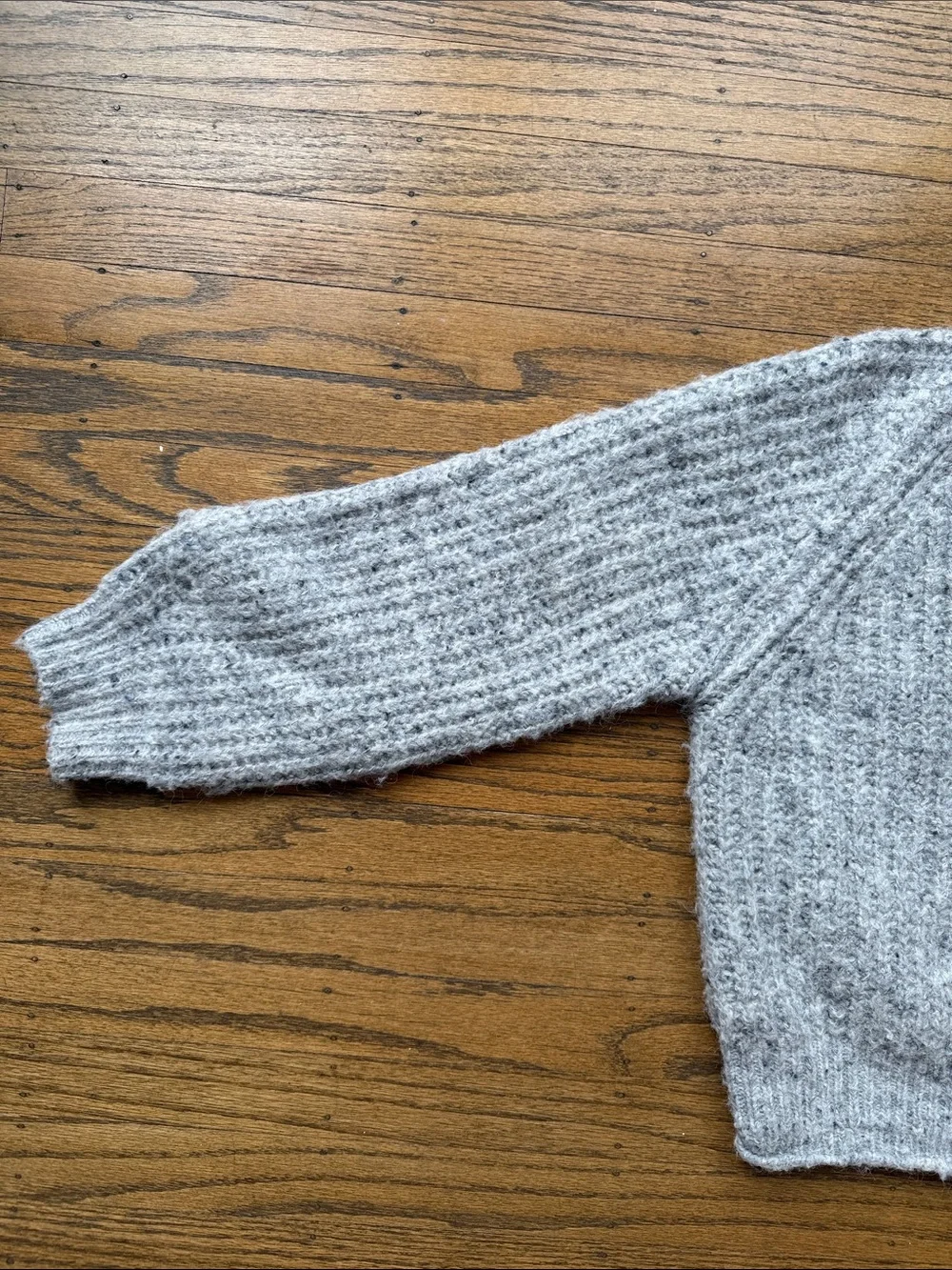 ZARA Light Gray Ribbed Button-Front Cardigan - Picture 3 of 5